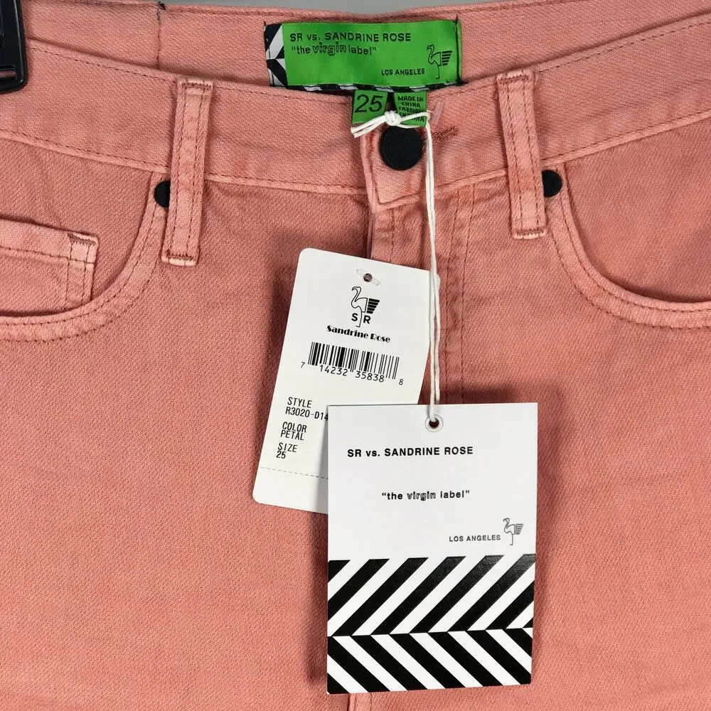 Free People Jorts 25 Pink Bermuda Raw Cut Off Baggy Soft Shorts‎ Beach Festival